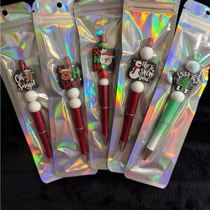 Festive Holiday Pens Set - Red and Green